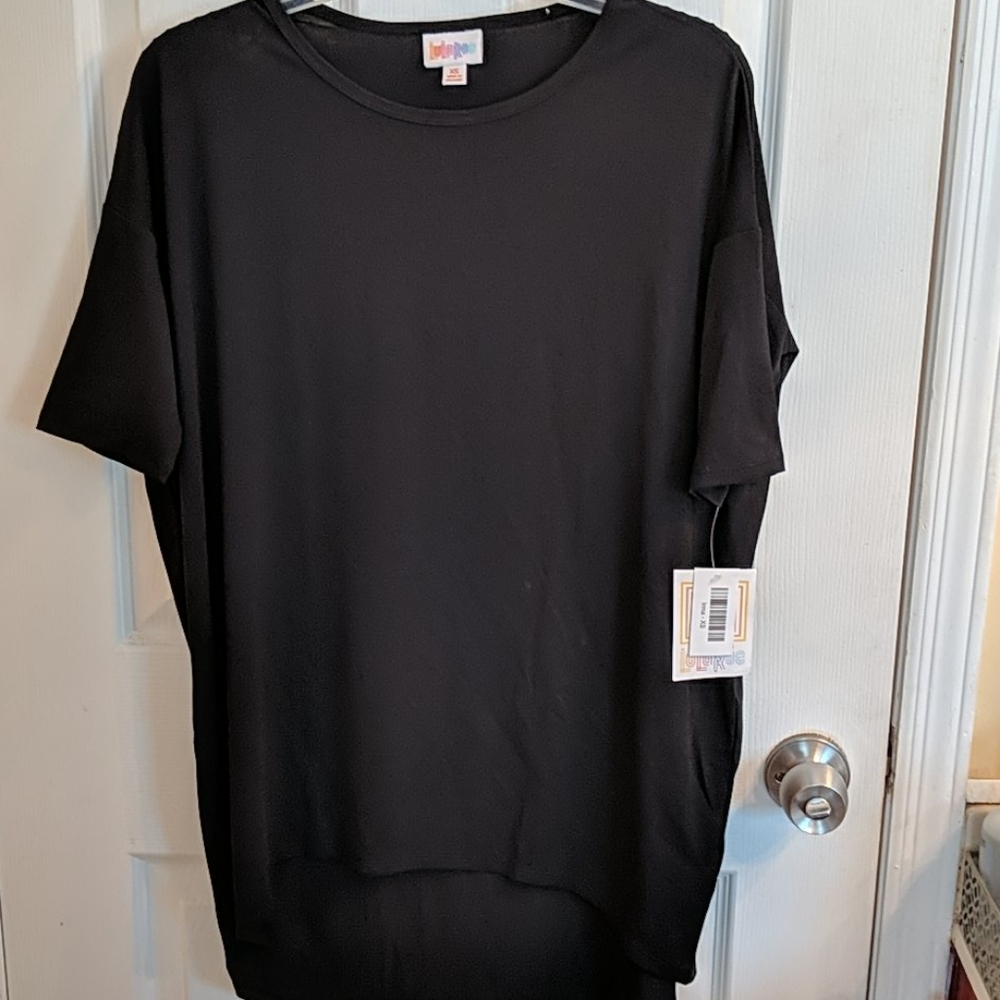 Solid black Lularoe xs Irma NWT